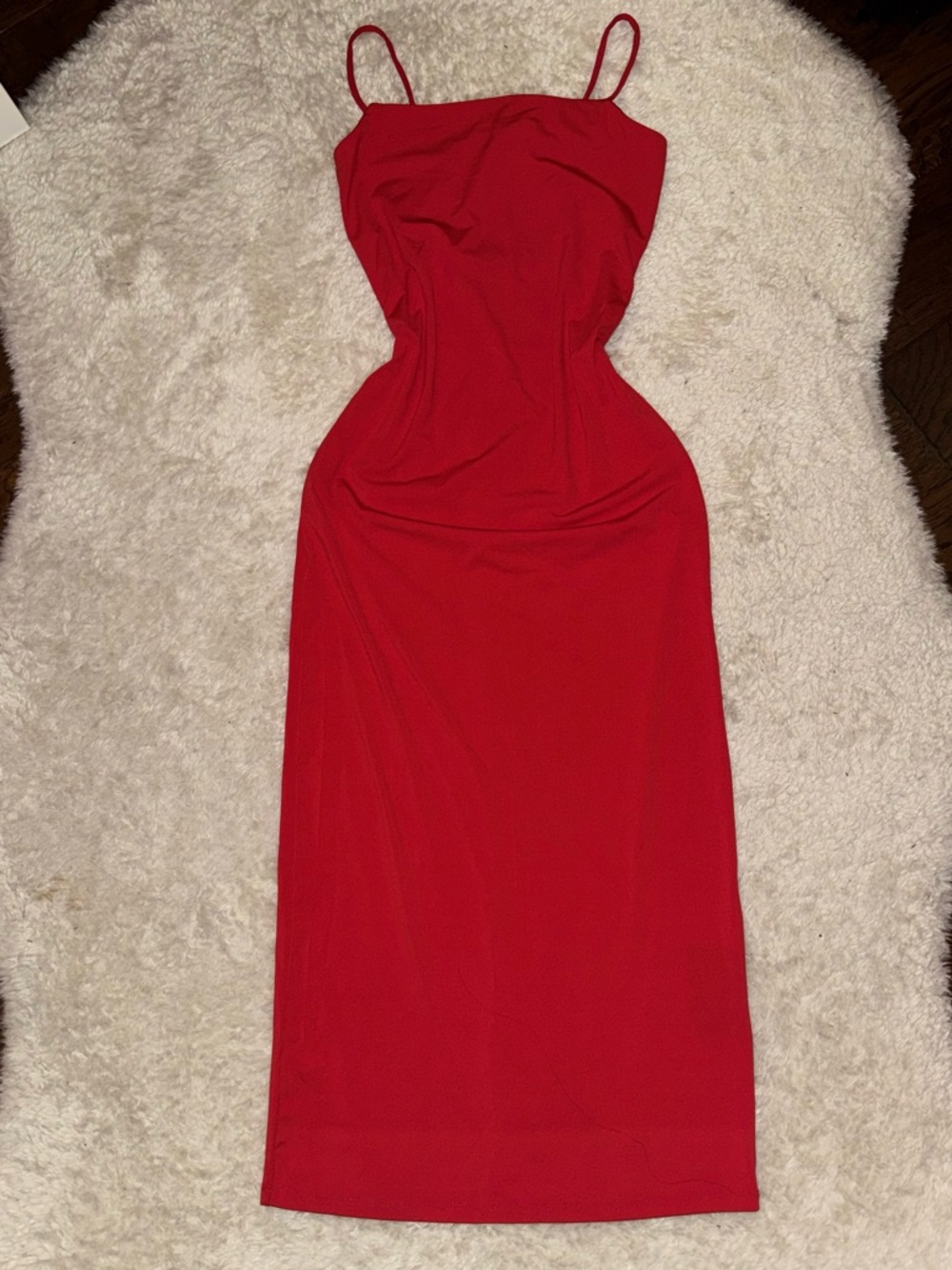 H&M Bright Red Spaghetti-Strap Maxi Dress